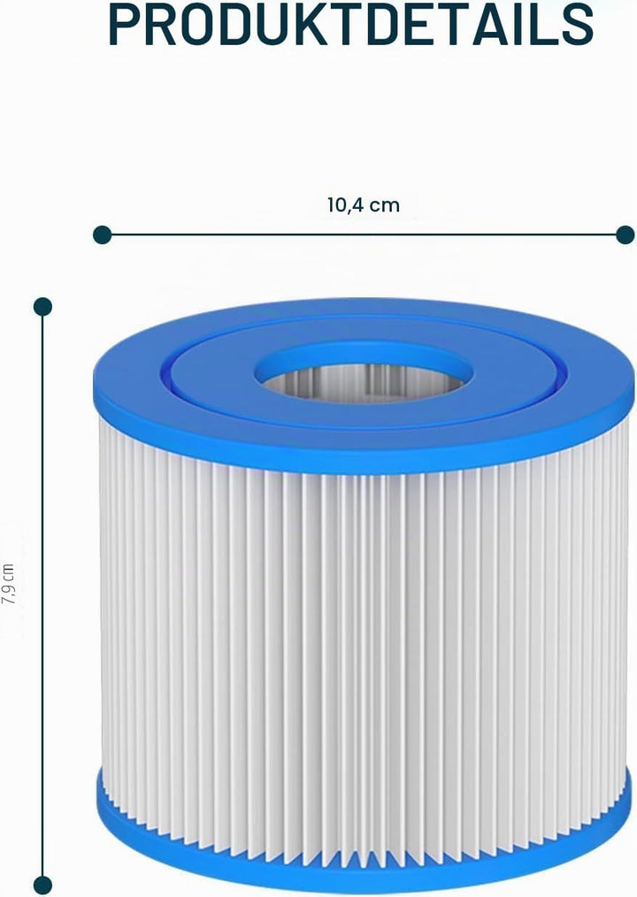 Typ VI Whirlpool-Filterkartusche für Lay-Z-Spa Miami, Vegas, Palm Springs, Paris, Monaco, Coleman Sa