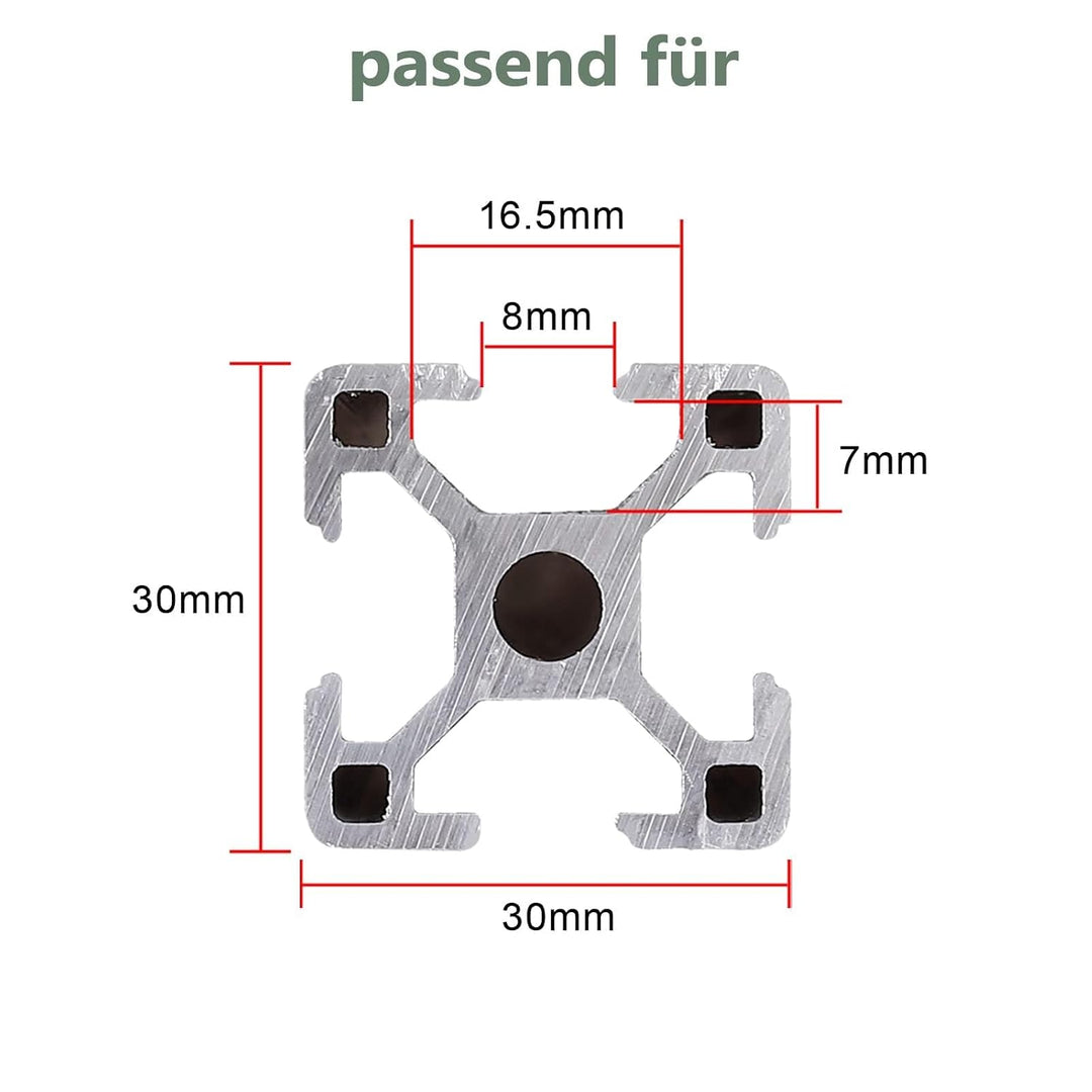 10X EYPINS ALU Streckenverbinder 180mm Nut 8 für 30x30, 30x60 & Superleicht Aluprofile Profile Verzi