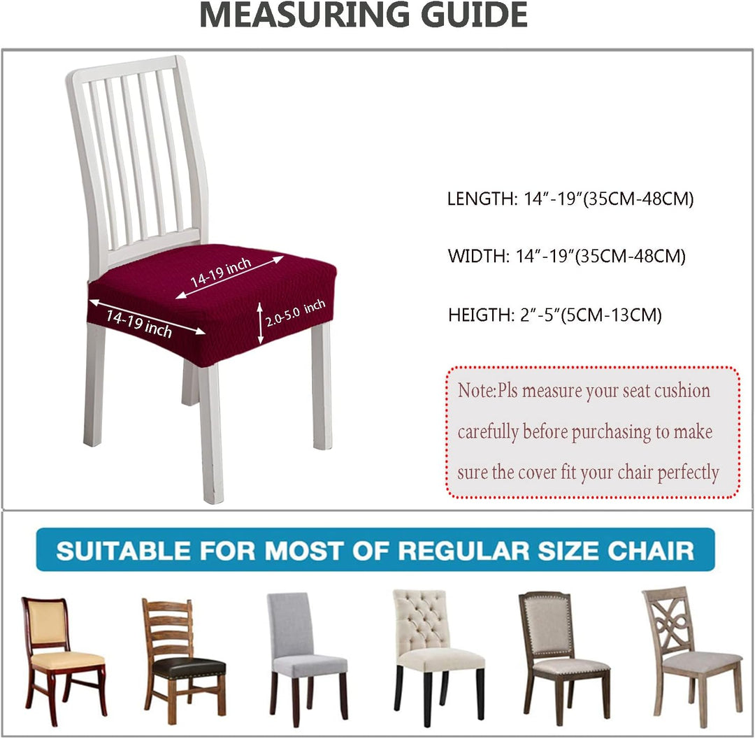 KELUINA Diamantgitter Jacquard wasserdichte Stuhl Sitzbezüge für Esszimmer Stretch Stuhl Sitzkissen