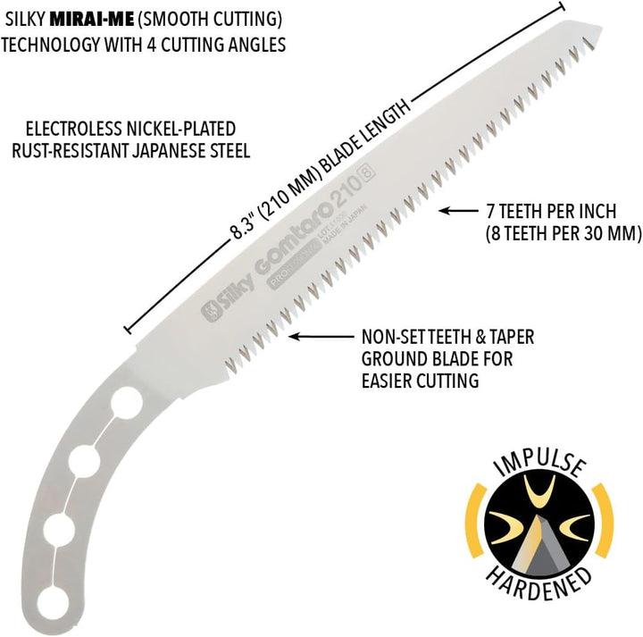 Silky Ersatzblatt für Silky Säge Gomtaro 210mm, grobe Verzahnung