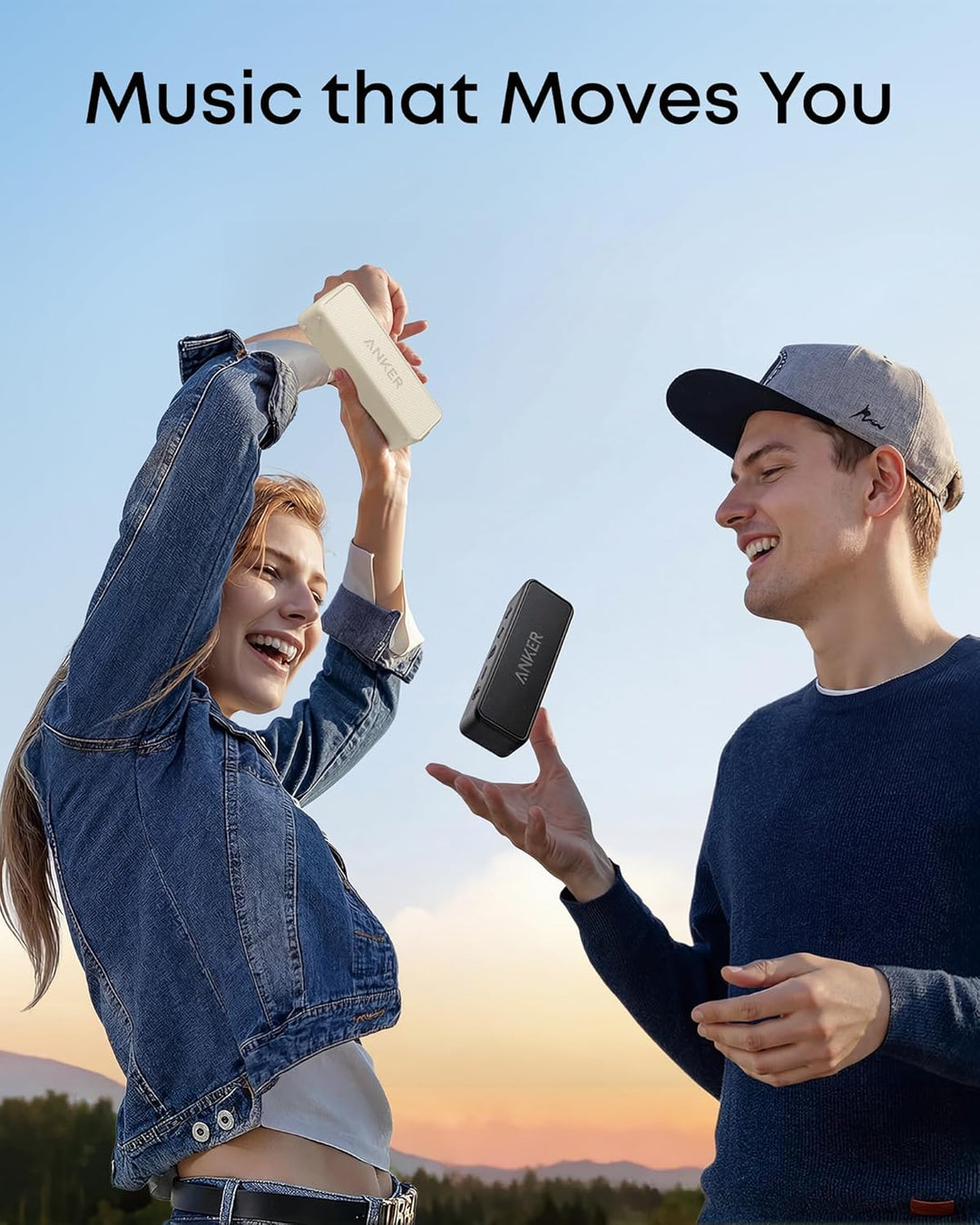 Anker SoundCore 2 Bluetooth Lautsprecher, Fantastischer Sound, Enormer Bass mit Dualen Bass-Treibern