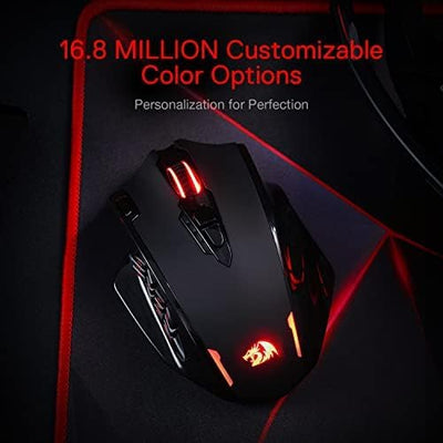 Redragon M913 Impact Elite Wireless Gaming Maus, 16000 DPI Verkabelte/Kabellose RGB Maus mit 20 Prog