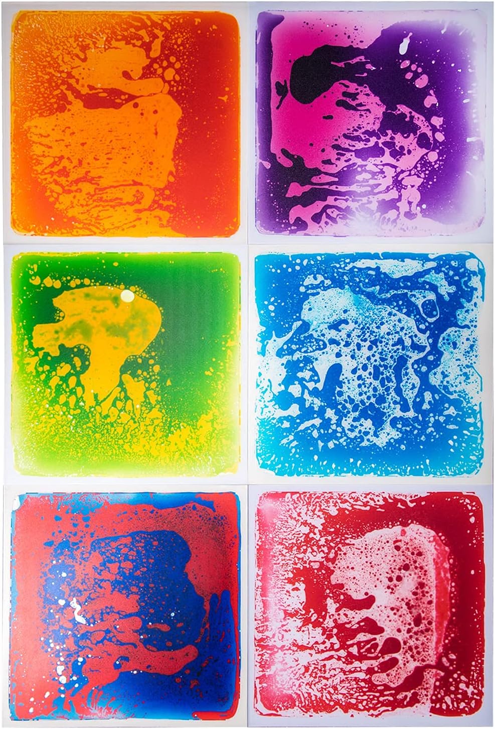 Art3d 6er-Pack Sensory Room Tile Mehrfarbige Trainingsmatte Flüssigkeitsumhüllte Bodenspielmatte Kid