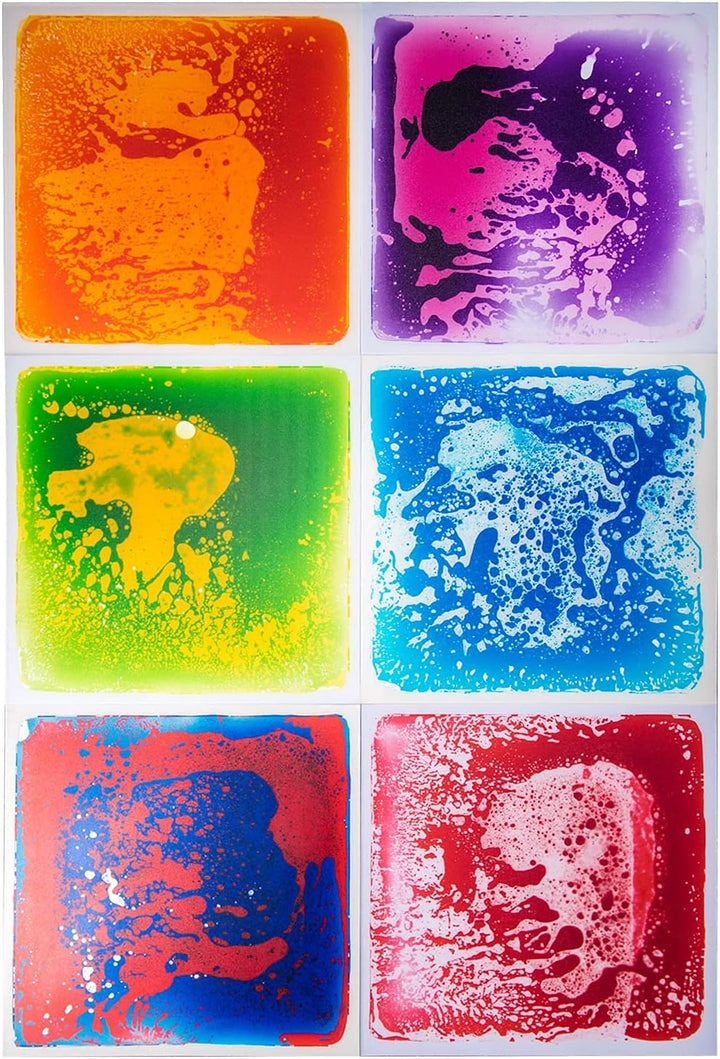 Art3d 6er-Pack Sensory Room Tile Mehrfarbige Trainingsmatte Flüssigkeitsumhüllte Bodenspielmatte Kid