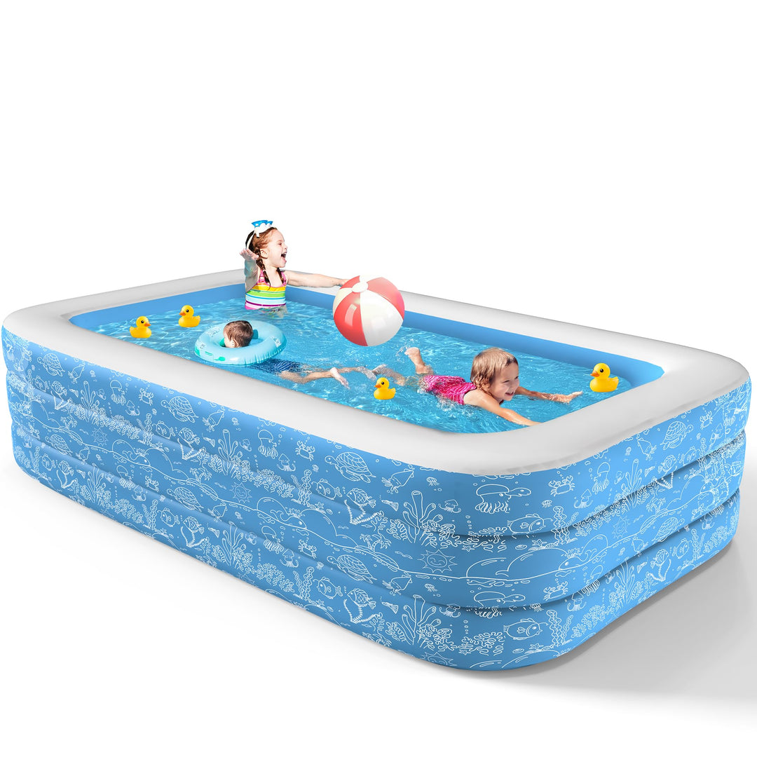 CACSPS Aufblasbare Schwimmbecken, 180 x 137 x 58 cm, Grosses aufblasbares Pool für Kinder und Erwach