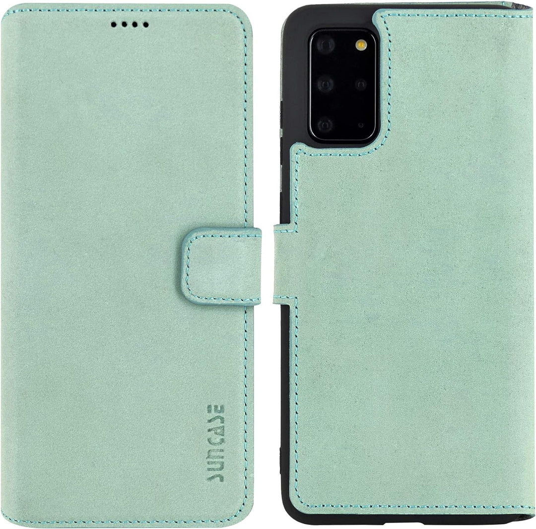 Suncase Book-Style Hülle kompatibel mit Samsung Galaxy S20 Plus Leder Tasche (Slim-Fit) Lederhülle H