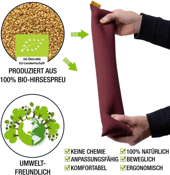 SANTERGO Handgelenkauflage für die Tastatur - ergonomische Handballenauflage aus Bio-Hirsespreu, Ant
