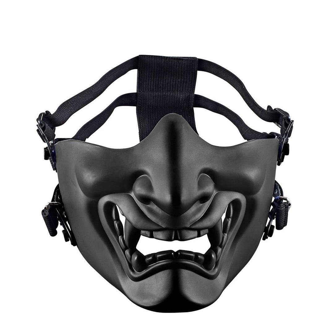 AOUTACC Airsoft Half Face Masks, Evil Demon Monster Kabuki Samurai Hannya Oni Half Face Protective M