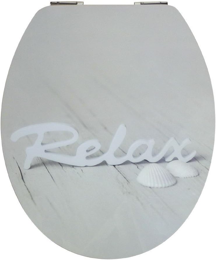 SITZPLATZ® WC-Sitz mit Absenkautomatik, Wellness Dekor Relax, High Gloss Toilettensitz mit Holz-Kern