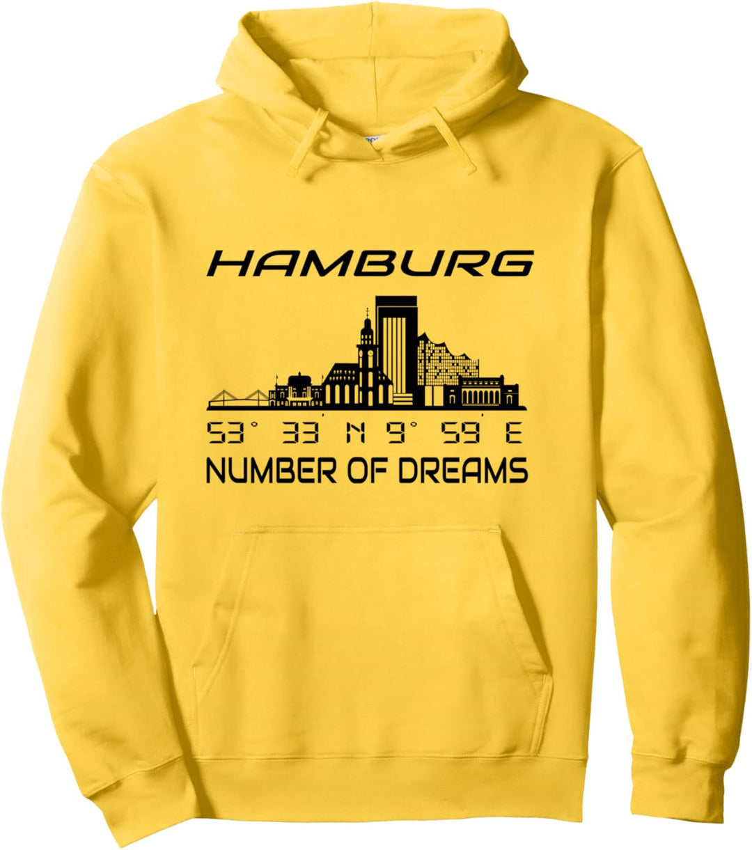 GPS Koordinaten Geographie Deutschland Heimat Stadt Hamburg Pullover Hoodie