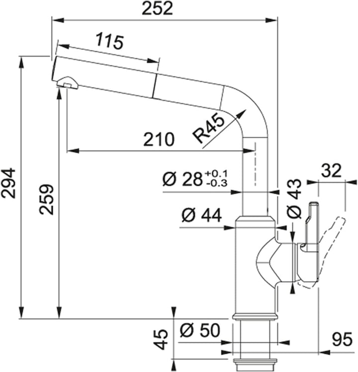 Einarmiger Urban Pull-Out L Platinum Small Steingrau, Small Steingrau