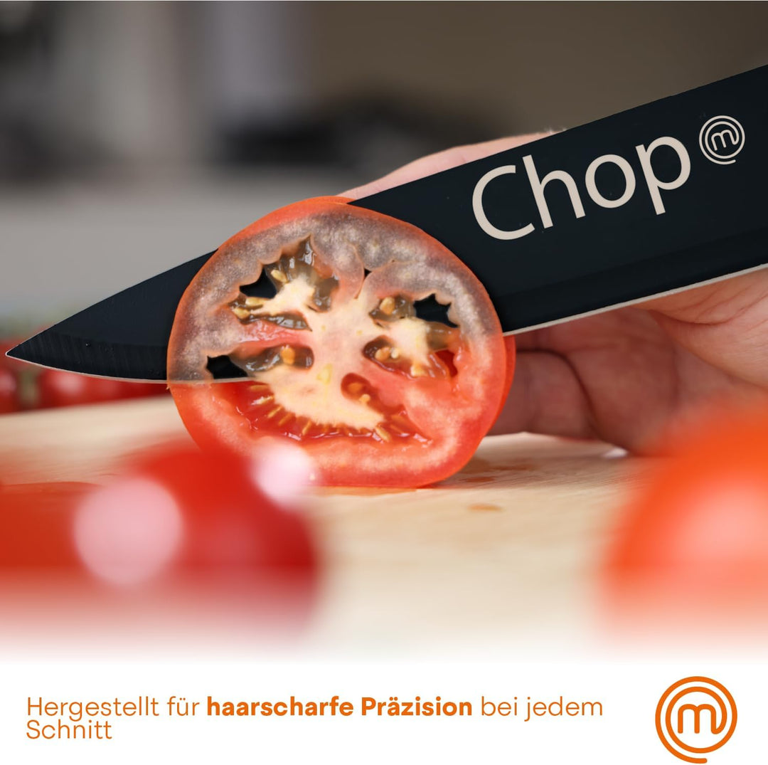 MasterChef Messer Set, Messerset mit Küchenmesser, Kochmesser, Brotmesser, Schälmesser & Allzweckmes