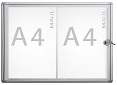 MAUL Schaukasten A4 MAULextraslim | Schaukasten Vitrine mit 2 x DIN A4 Seiten | Infotafel mit Alumin