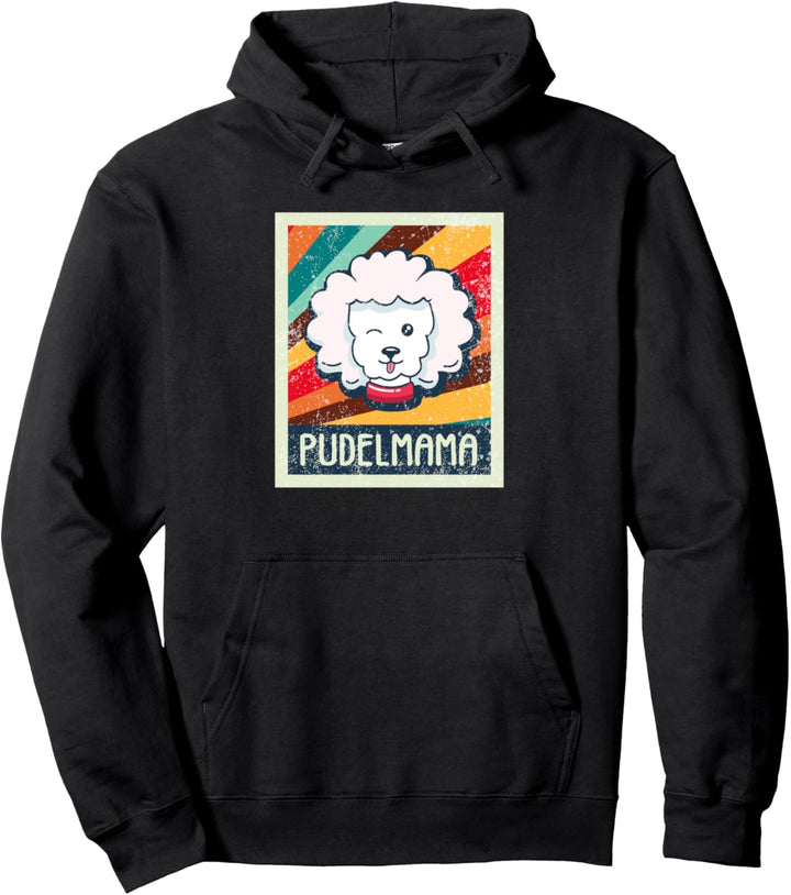 Pudelmama Retro Frauchen Pudel Damen Pullover Hoodie