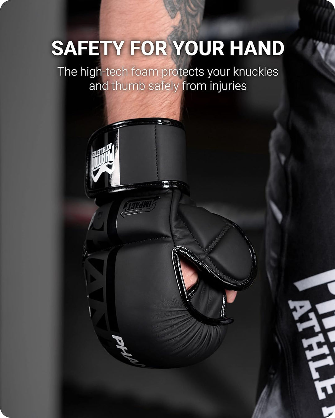 Phantom MMA Handschuhe APEX | Profi Gloves für Sparring, Fight, Boxen, Freefight Apex - Schwarz S/M,