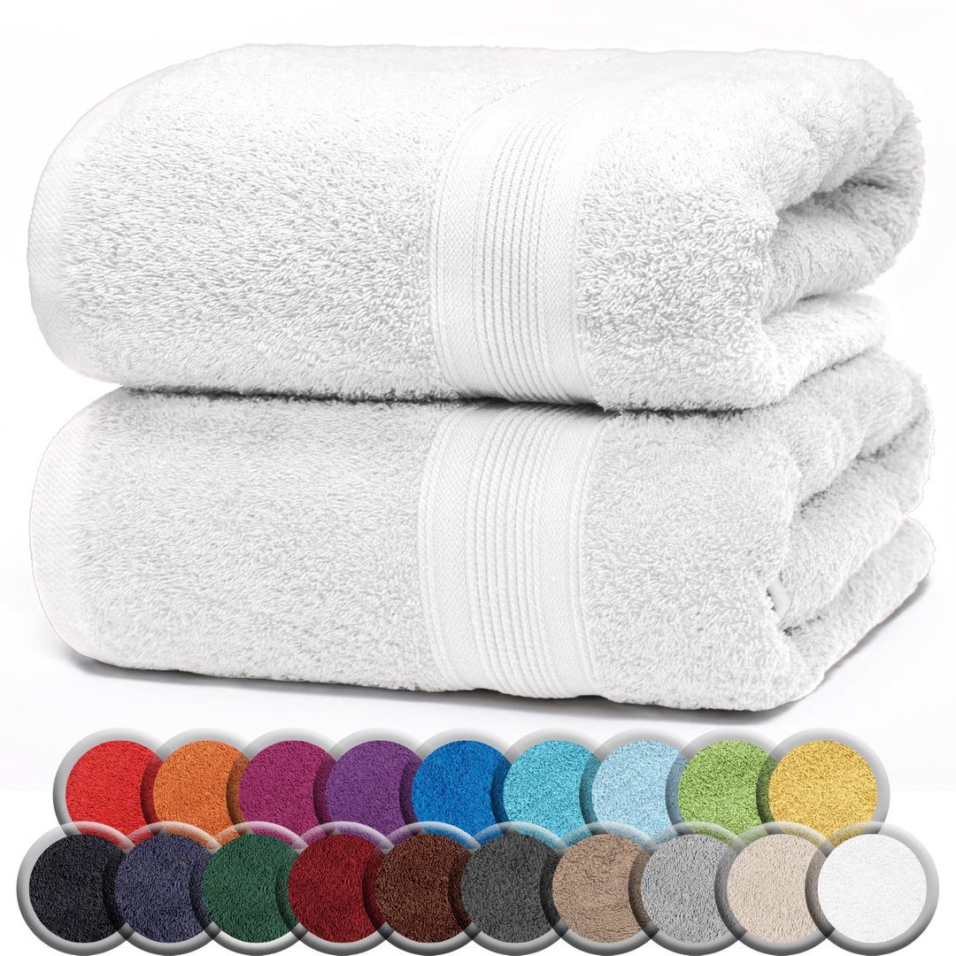 NatureMark 2er Pack Saunatuch 80 x 200 cm | Baumwolle luxuriöse Tücher | Wellnesstuch von extremer W
