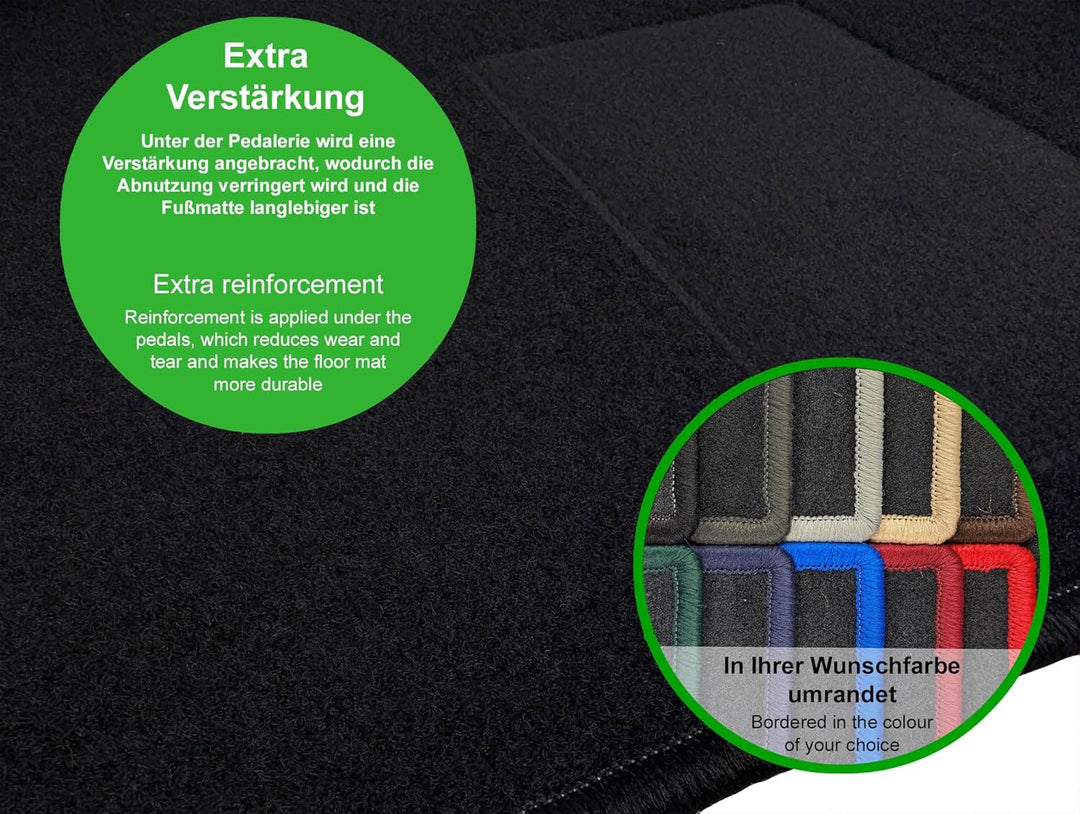 Fussmatten passend für FIAT Ducato Typ 250 alle Sitzvarianten (Baujahr 2006-2024), Classic schwarz |