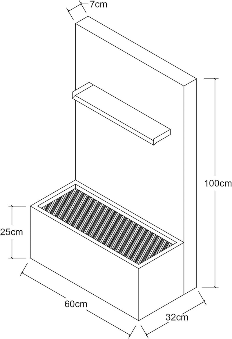 KÖHKO® Wasserfall-Brunnen mit LED-Beleuchtung Höhe 100 cm Wasserspiel aus Cortenstahl 31008 Cordoba