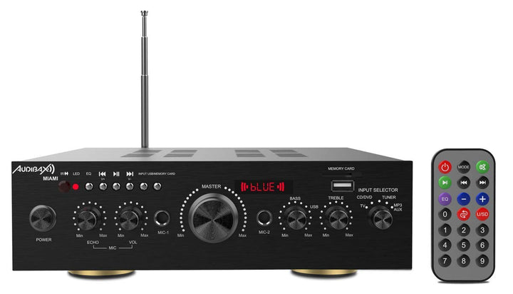 Audibax Miami Amplificador Karaoke Bluetooth 100W + 100W. Mando a distancia