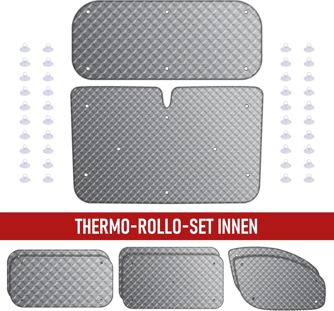 8Stk Thermomatte Fahrerhaus passend für Ford Transit Custom SWB, Interne Auto Sonnenblende Frontsche
