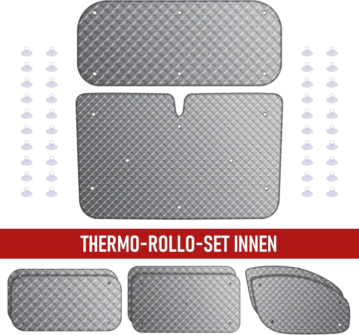 8Stk Thermomatte Fahrerhaus passend für Ford Transit Custom SWB, Interne Auto Sonnenblende Frontsche