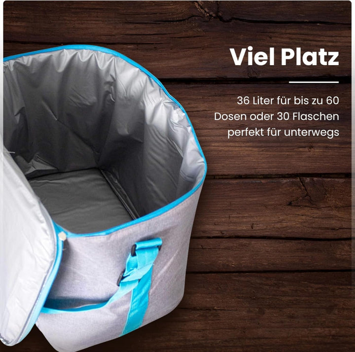 ToCi Kühltasche 36 Liter Isoliertasche Thermotasche Picknicktasche für Picknick Camping Urlaub Wande