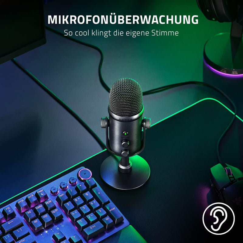 Razer Seiren V2 Pro - Professionelles USB-Mikrofon für Streamer (Dynamisches 30-mm-Mikrofon, Analoge