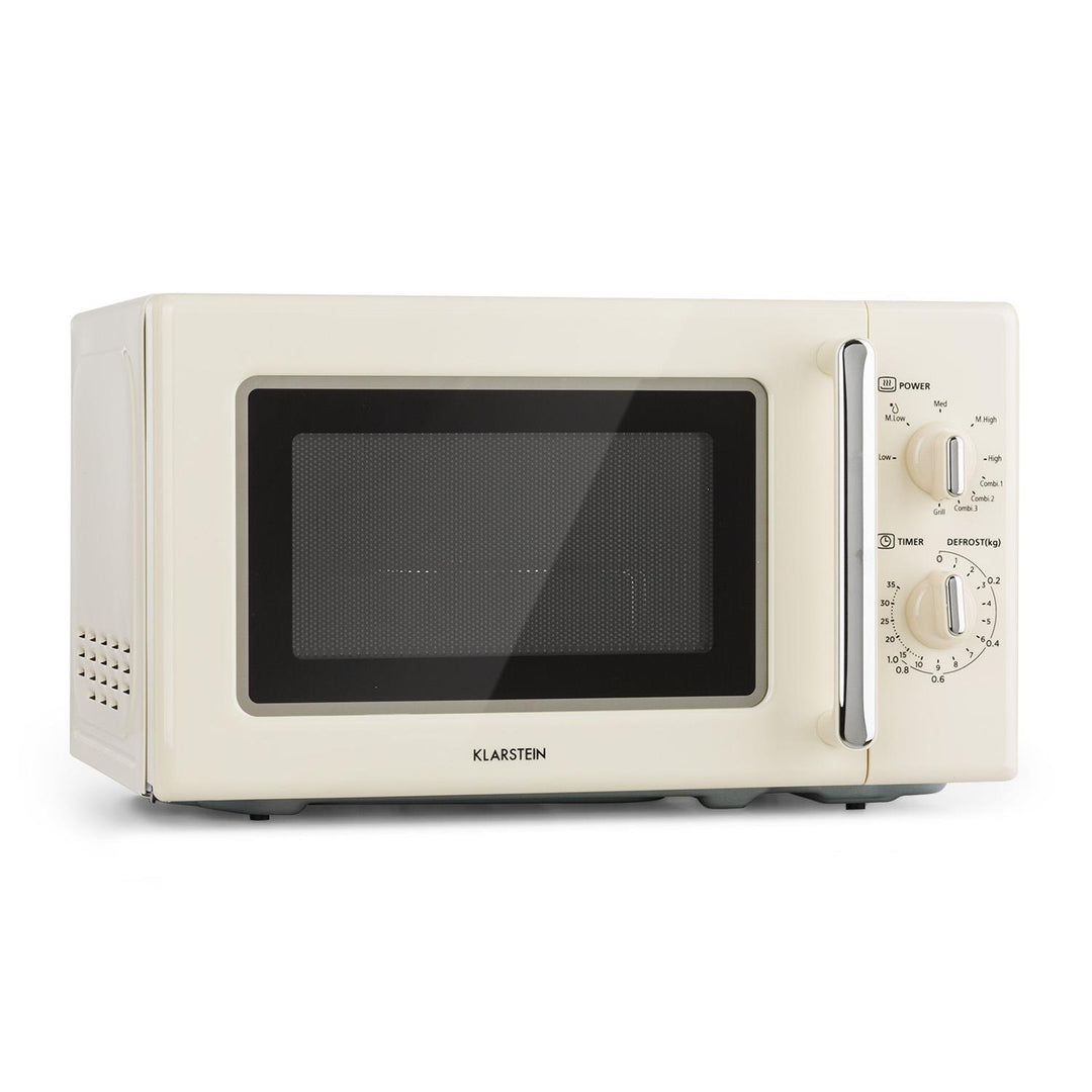 Klarstein Caroline Mikrowelle - Mikrowellen-Grill-Kombigerät, 2-in-1 Mikrowelle Grillfunktion, 20 Li