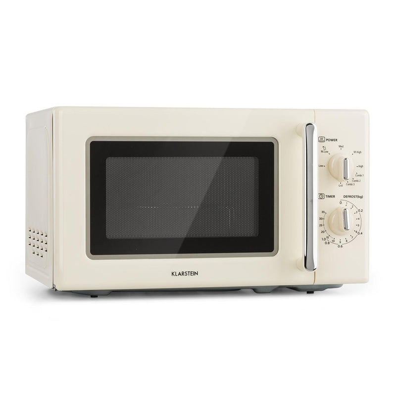 Klarstein Caroline Mikrowelle - Mikrowellen-Grill-Kombigerät, 2-in-1 Mikrowelle Grillfunktion, 20 Li