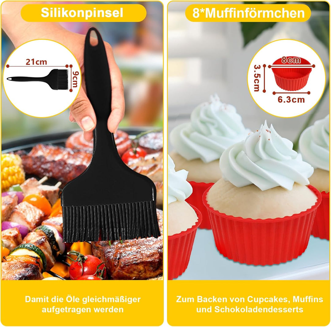 YINGRACE Airfryer Zubehör für Philips Airfryer Dual Basket 3000 Series NA350, 5000 Series NA550, 8PC