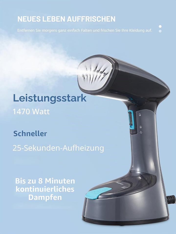 Tragbarer Dampfglätter, 1200W Kompakt und Faltbar Dampfglätter, 20g/min Dampf, 20S schnelles Aufheiz