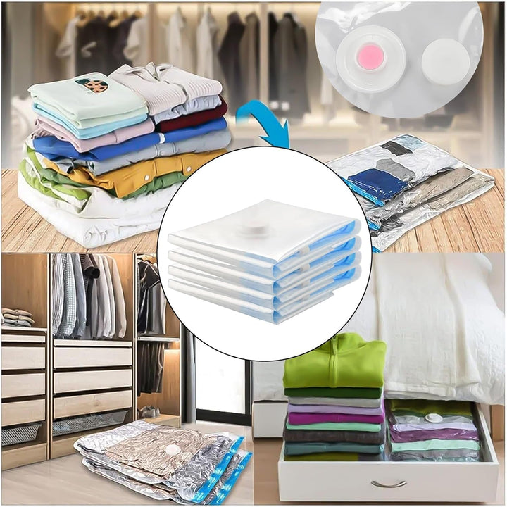 Vakuumbeutel für Kleidung Klein 4er 100x80cm Vakuumierbeutel Vakuum Kleiderbeutel Vakuum-Platzsparer