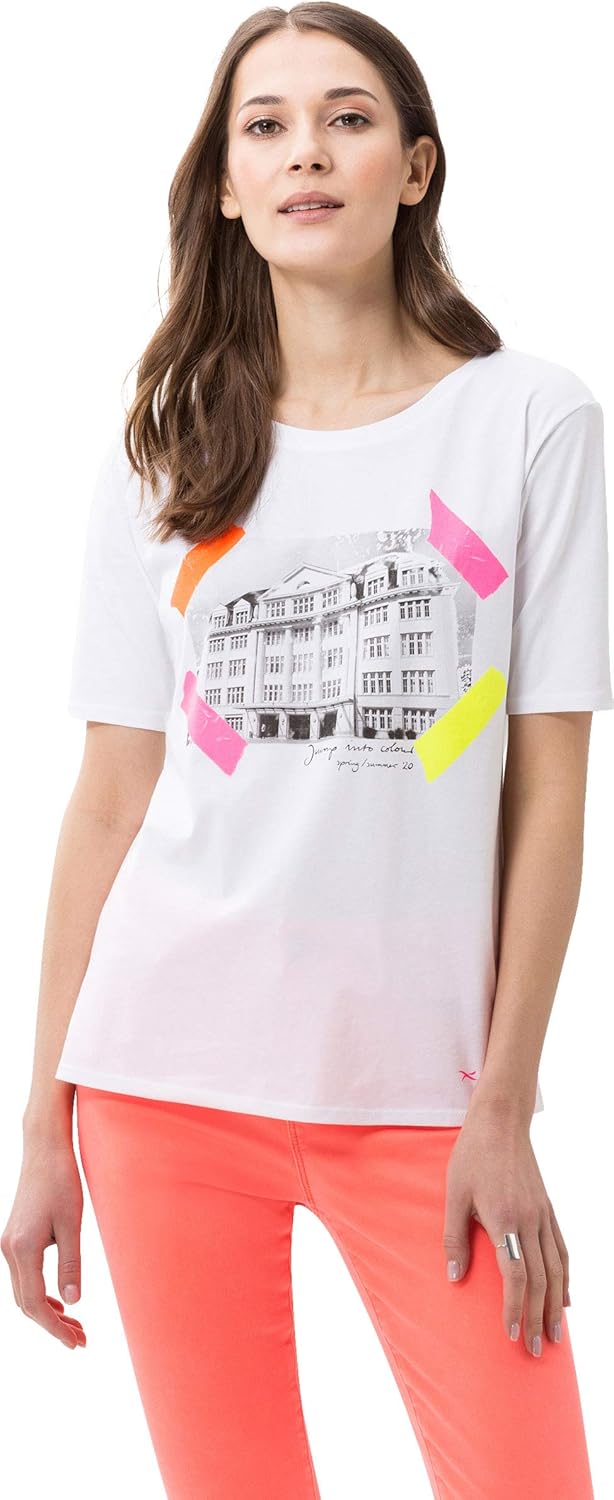 BRAX Damen Style CIRA Cotton Print T-Shirt
