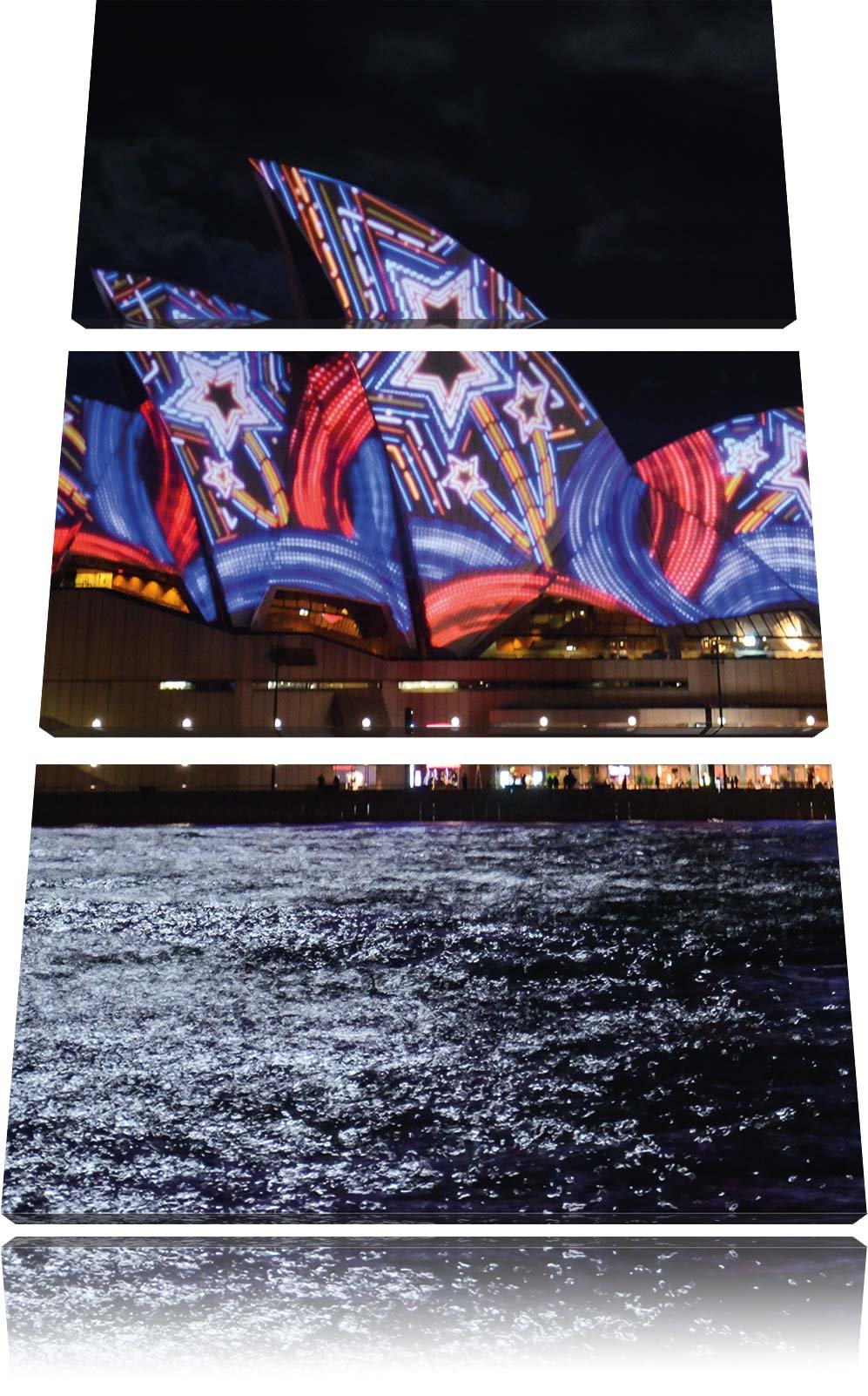 Pixxprint Sydney Opera House als Leinwandbild/Grösse: 3 Teilig (120x80) cm/Wandbild/Kunstdruck/ferti