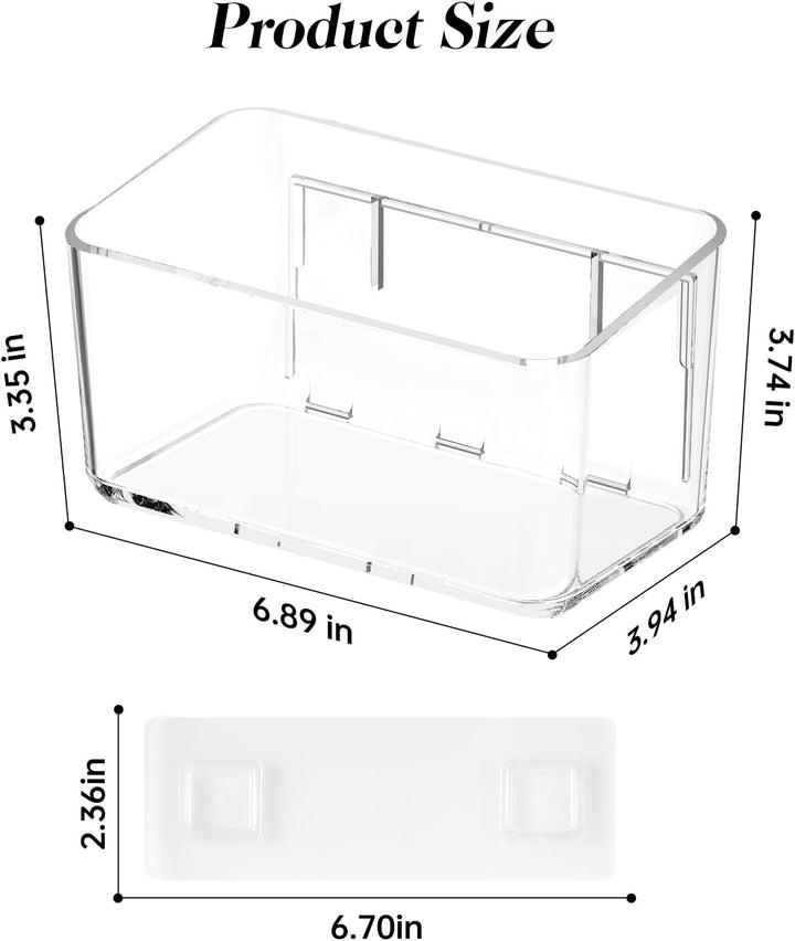 PAVSTINE Duschablage ohne Bohren Transparent, 2 Stück Duschregal Badezimmer Organizer mit Ablauföffn