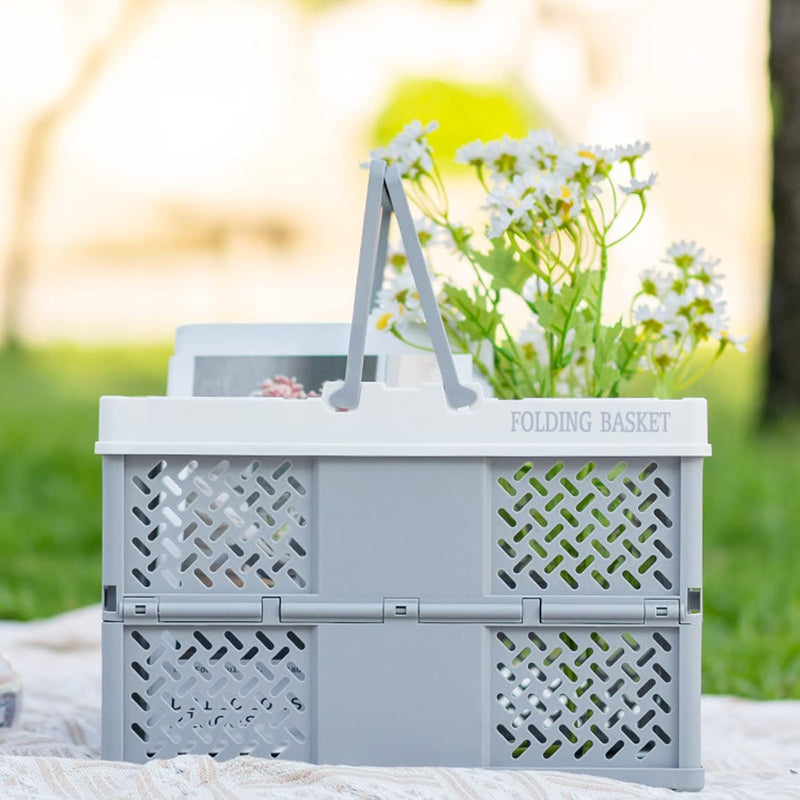 Spesh 2 Stücke Klappbox mit Henkel 30 * 22cm Aufbewahrungsbox klappbar Klein Plastik Aufbewahrungsko