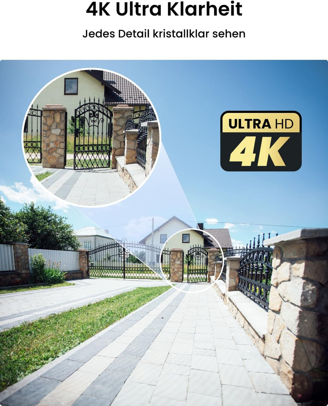 Reolink 4K Smarte PoE Überwachungskamera Aussen mit Personen-/Fahrzeug-/Tiererkennung, 8MP IP Kamera
