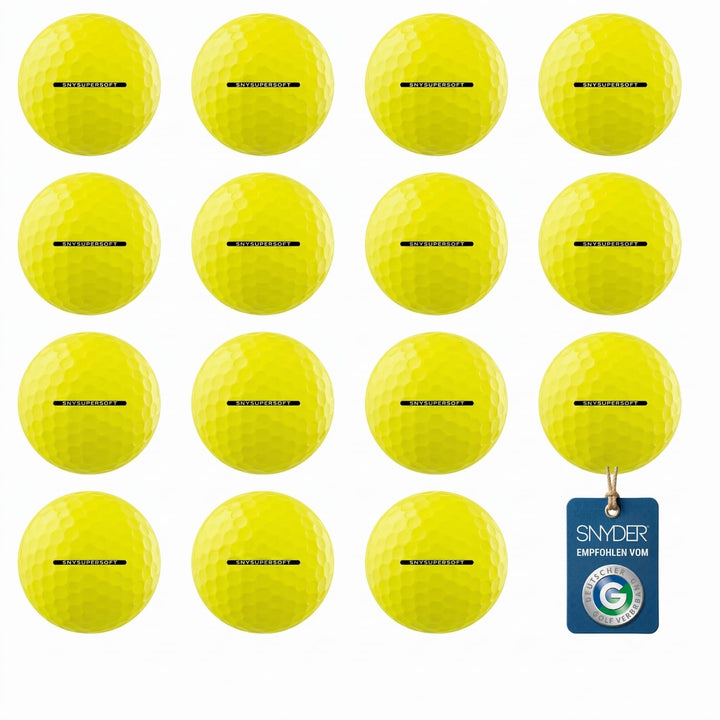 SNYDER SNY Supersoft Golfbälle | 15 Stück im praktischen Ballnetz Gelb, Gelb