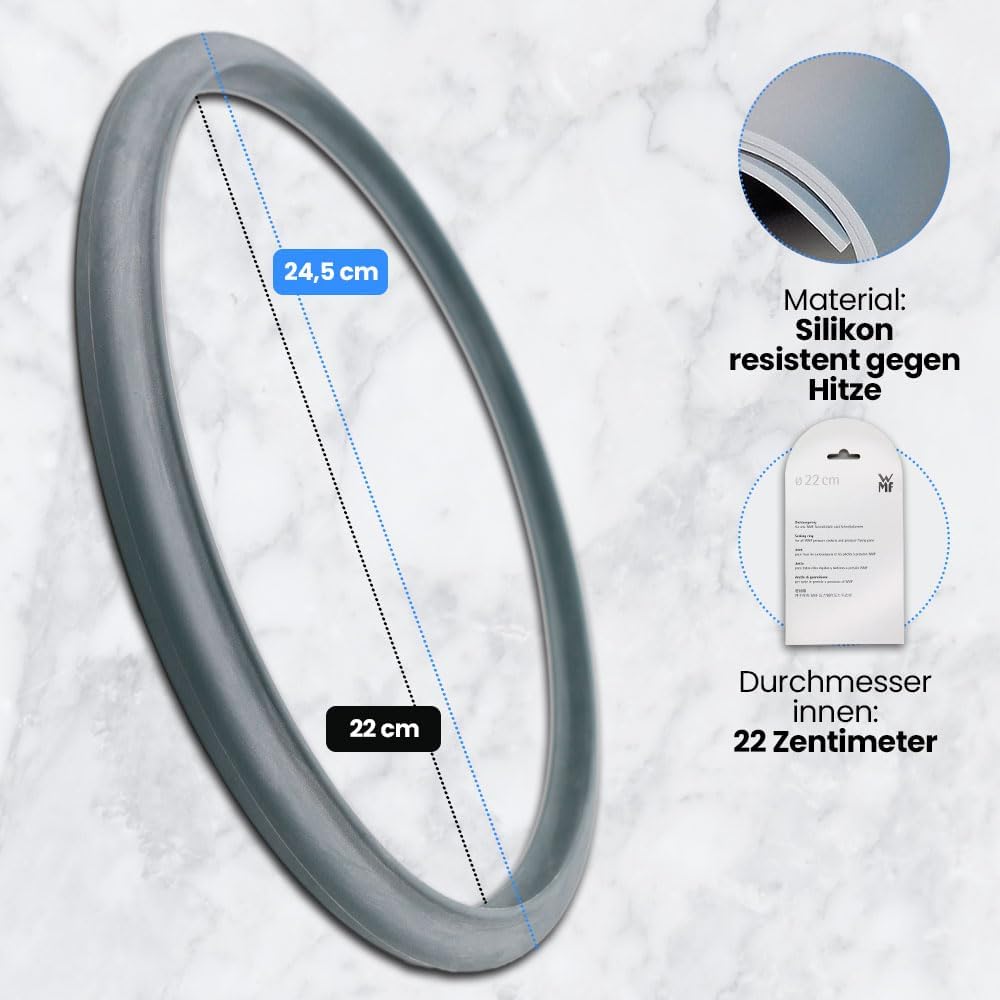 Anakel Home Ersatzteil Dichtungsring 60.6856.9990 für WMF, 22cm Schnellkochtopf Silikon Dichtung für