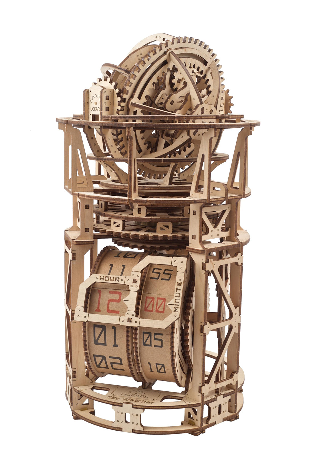 UGEARS Sky Watcher Schreibtischuhr – Vatertagsgeschenk, astronomische Tischuhr, Holzmodellbausätze f