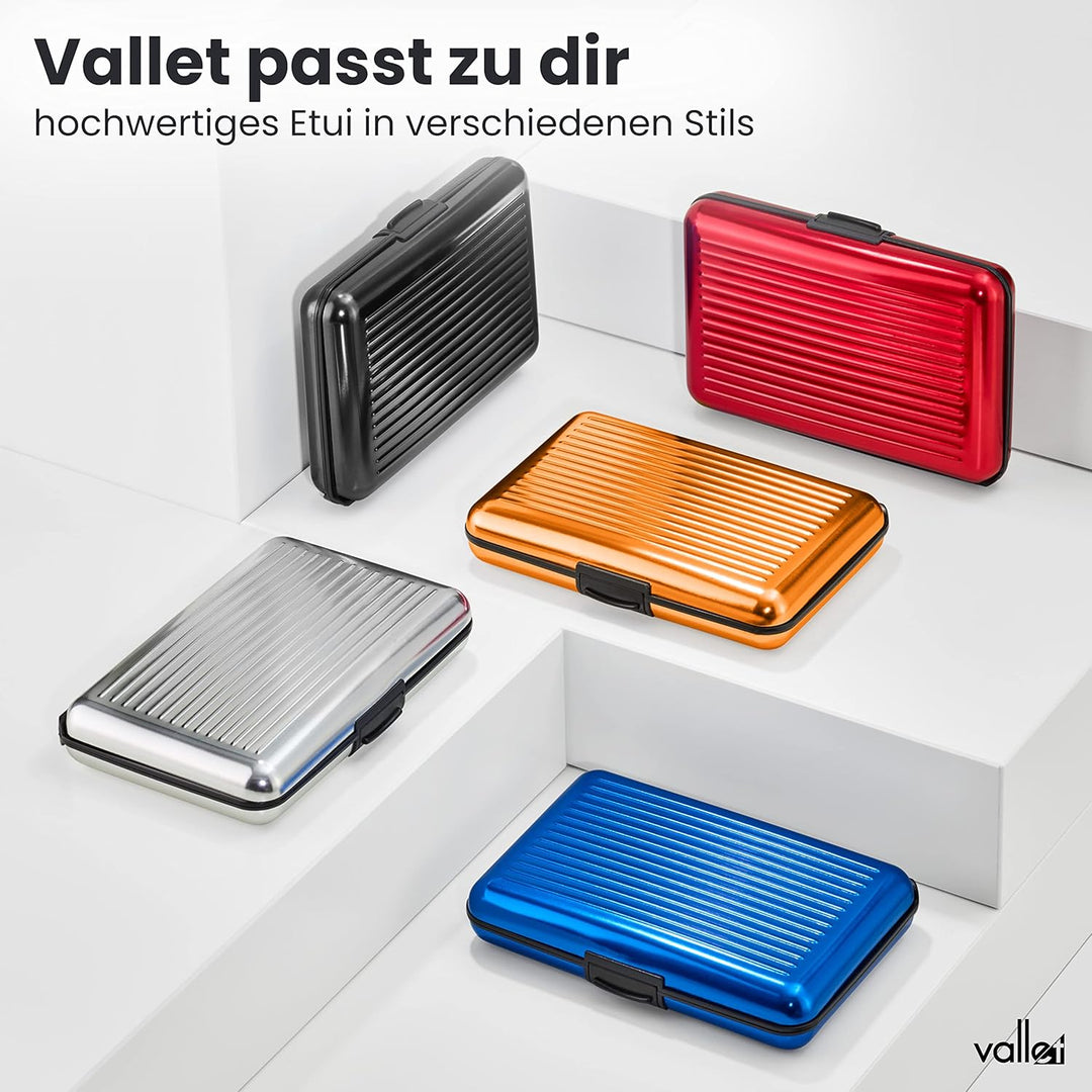 VALLET® Kreditkartenetui aus Aluminium | Ideal als Kartenetui & Visitenkarten Etuis | NFC & RFID Sch