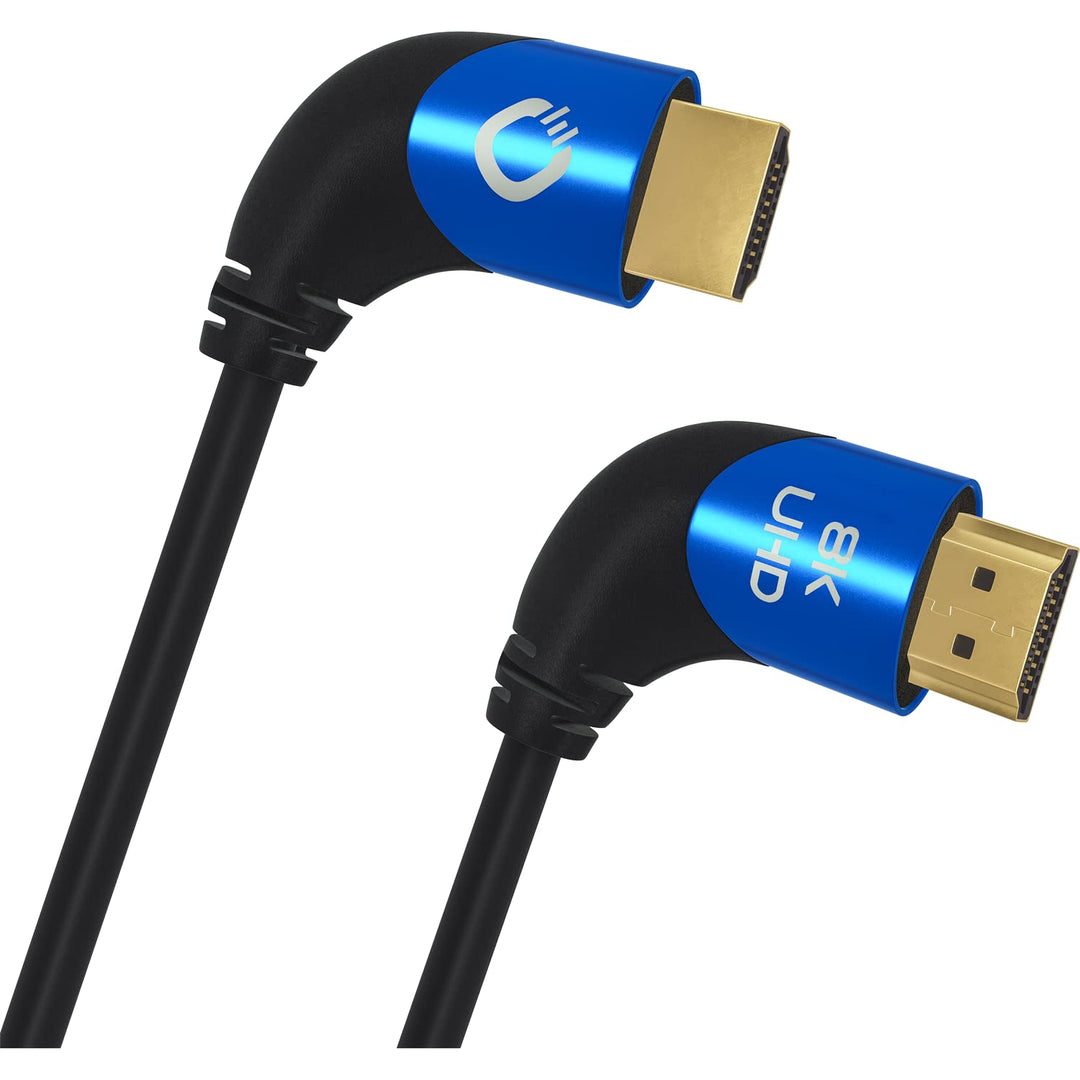 Oehlbach Shape Magic 90 UHD - 8K Ultra High Speed 2.1 HDMI-Kabel - Zertifiziert 48 Gbps (90 Grad Win