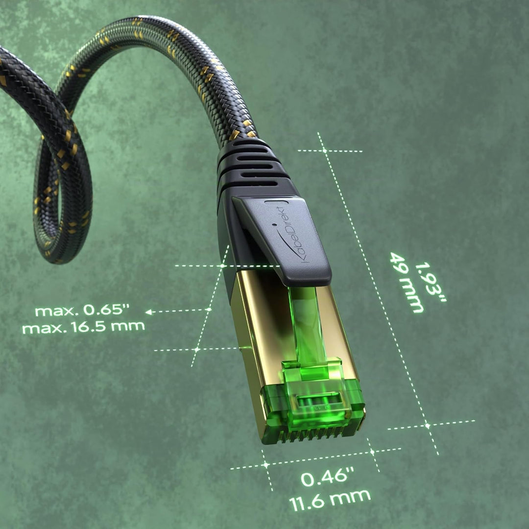 KabelDirekt – Cat 7 Netzwerkkabel, flexible &amp; bruchfeste Nylon-Ummantelung – 10 m – 10 Gigabit Lan &amp;