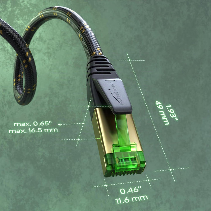 KabelDirekt – Cat 7 Netzwerkkabel, flexible &amp; bruchfeste Nylon-Ummantelung – 10 m – 10 Gigabit Lan &amp;