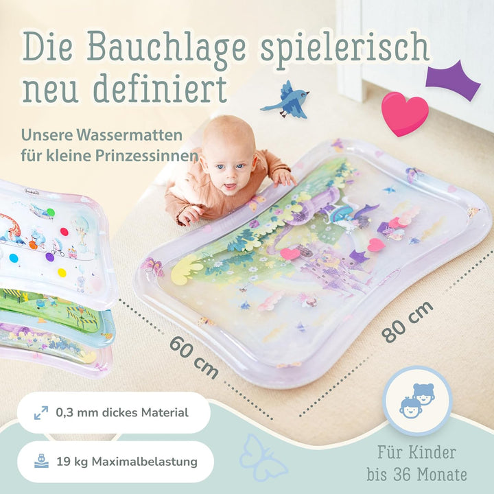 Freudeskind TummyTime Wassermatte XXL by, Baby Wasserspielmatte, 100% Phtalate- & BPA-frei ab 0, 3,