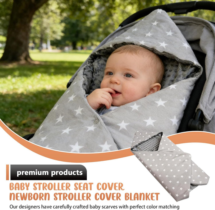 BORDEAG Einschlagdecke Babyschale, 90 X 90 cm Baby Einschlagdecke, Musselin Einschlagdeckes Babyscha