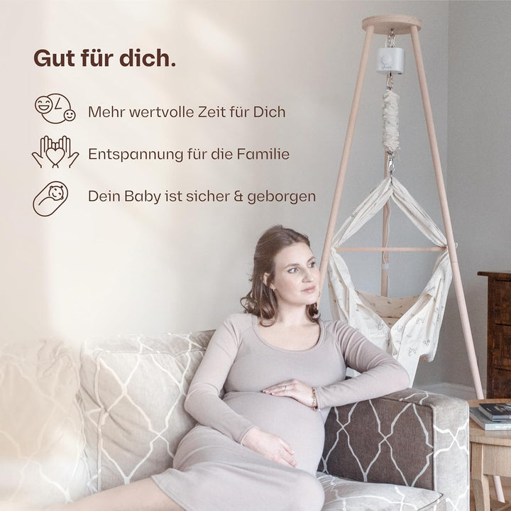 Lottili Federwiegen Motor | lautlos & selbstlernend | mit Timer & Dauermodus | fein einstellbare Sch