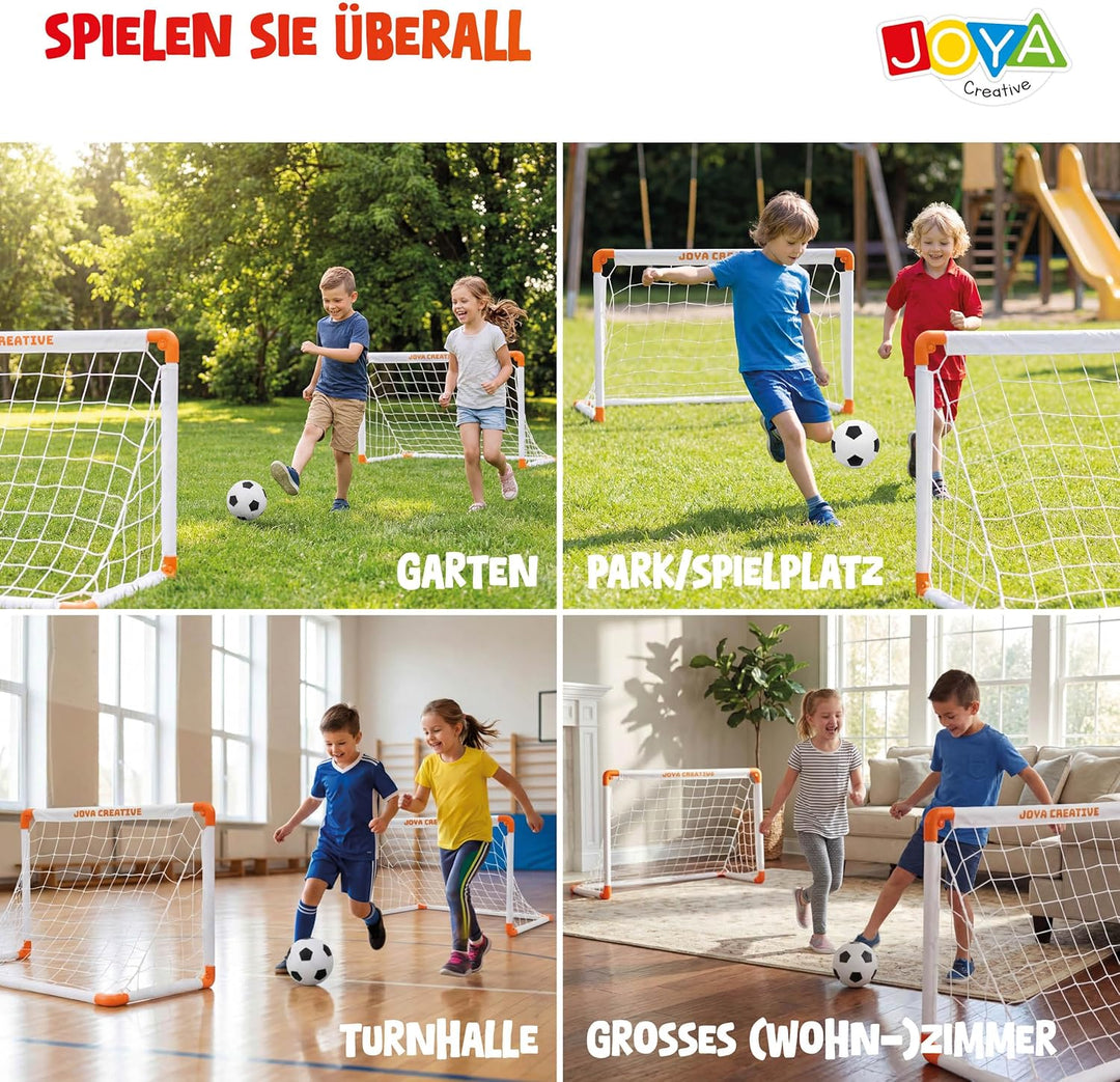 Fussballtor-Set (2er-Set) – inklusive Fussball, Ballpumpe und Tragetasche – 90 x 60 x 60 cm – Fussba