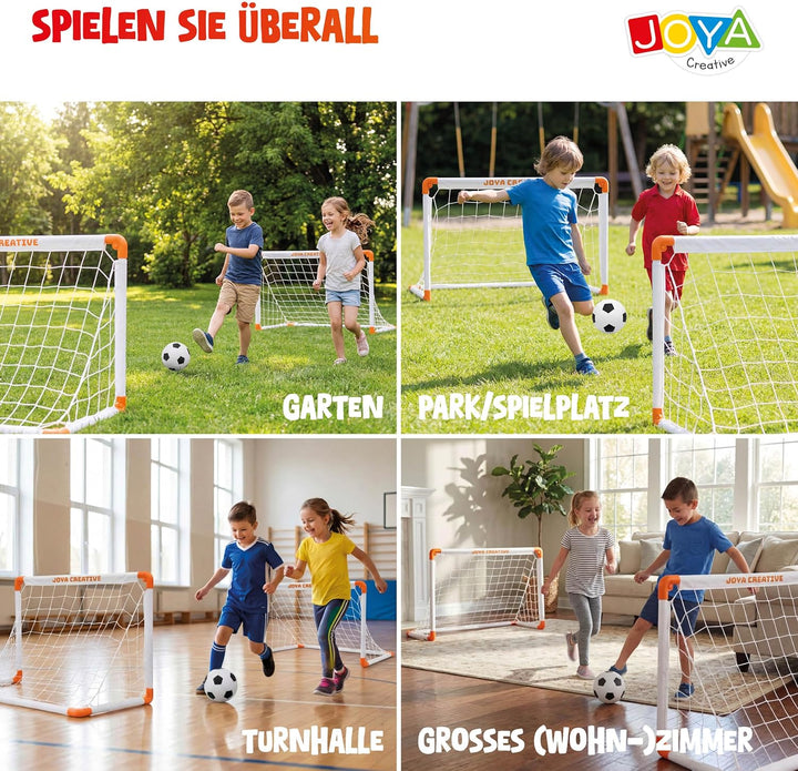 Fussballtor-Set (2er-Set) – inklusive Fussball, Ballpumpe und Tragetasche – 90 x 60 x 60 cm – Fussba
