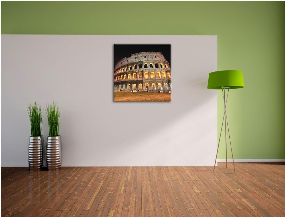 Pixxprint Colosseum in Rom Italien schwarz/weiss, Format: 70x70 als Leinwandbild, 70x70
